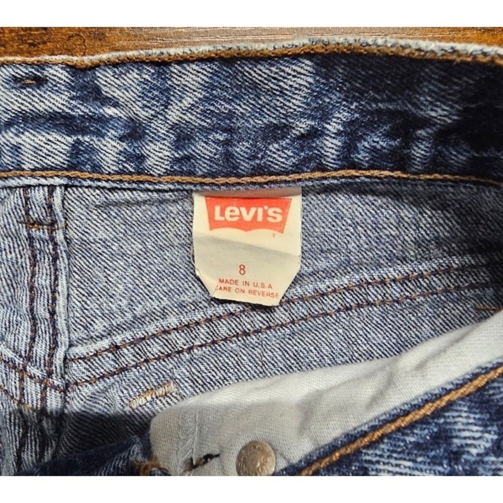 Vintage 80s Levi's 544 Light Acid Wash Denim Jeans Junior Women's Size 8x31 - Picture 2 of 9